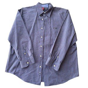 CHAPS LONG‎ SLEEVE BUTTON UP SHIRT SIZE LARGE BLUE | Z1